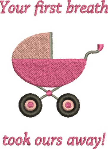 Girl Baby Carriage Machine Embroidery Design
