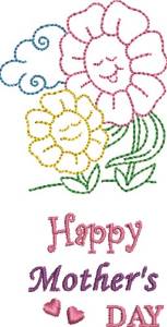 Picture of Happy Mothers Day Flowers Machine Embroidery Design