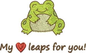 Picture of Happy Heart Frog Machine Embroidery Design