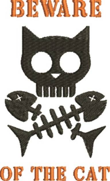 Picture of Beware Of The Cat Machine Embroidery Design