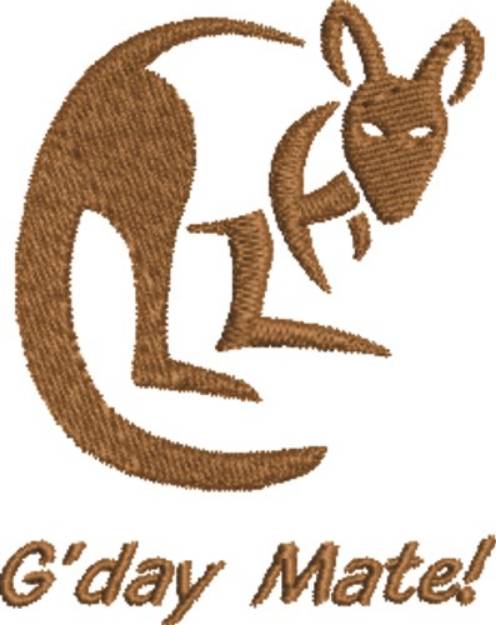 Picture of Gday Mate Kangaroo Machine Embroidery Design