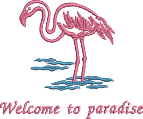 Pink Flamingo Paradise Machine Embroidery Design