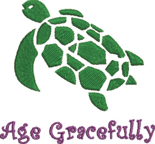Sea Turtle Age Gracefully Machine Embroidery Design