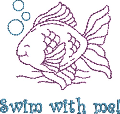 Swim With Me Machine Embroidery Design
