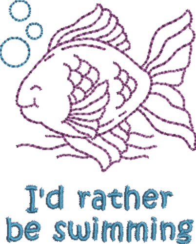 Id Rather Be Swimming Machine Embroidery Design