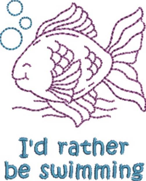 Picture of Id Rather Be Swimming Machine Embroidery Design