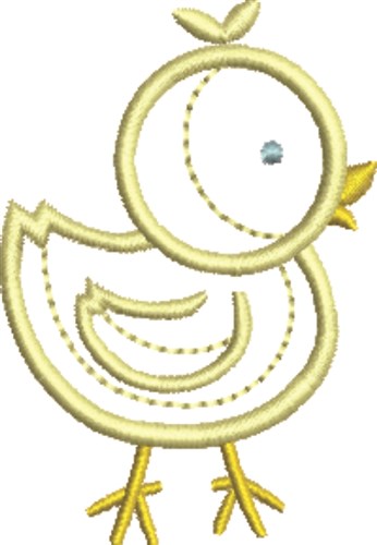 Duckling Outline Machine Embroidery Design