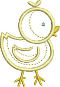 Picture of Duckling Outline Machine Embroidery Design