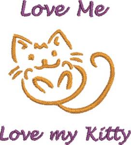 Picture of Love My Kitty Machine Embroidery Design