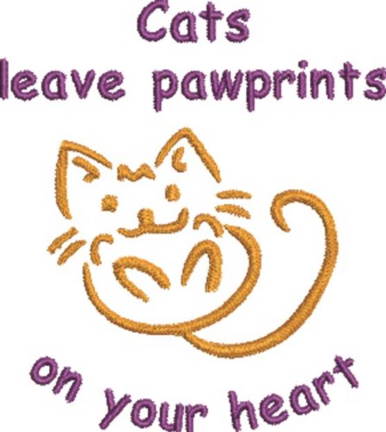 Picture of Cat Pawprints Machine Embroidery Design