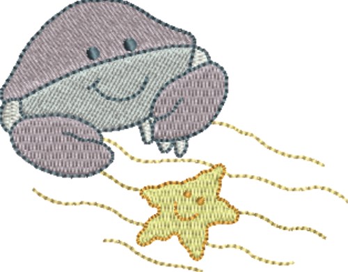 Crab & Starfish Machine Embroidery Design