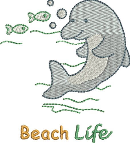 Beach Life Machine Embroidery Design