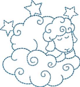 Picture of Sleepy Sheep Machine Embroidery Design
