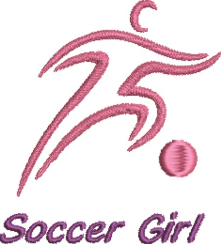 Soccer Girl Machine Embroidery Design