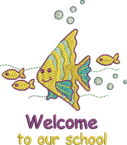 Welcome To School Machine Embroidery Design
