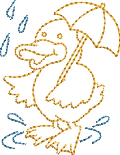 Rain Duck Machine Embroidery Design