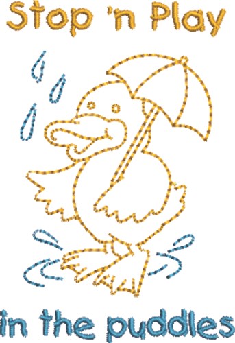Play In Puddles Machine Embroidery Design