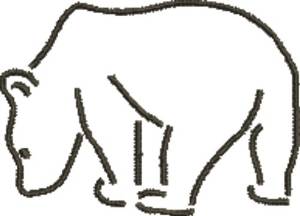 Picture of Polar Bear Outline Machine Embroidery Design