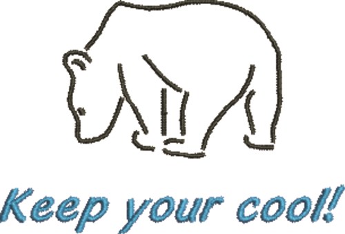 Keep Your Cool Bear Machine Embroidery Design