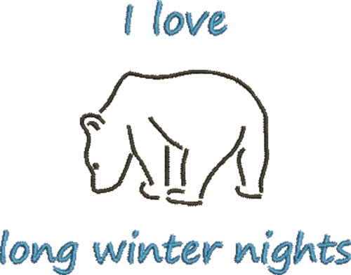 Winter Nights Polar Bear Machine Embroidery Design