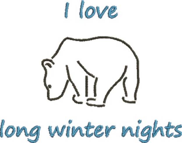 Picture of Winter Nights Polar Bear Machine Embroidery Design