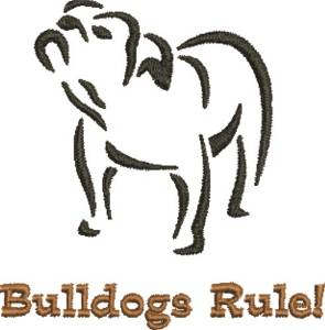 Picture of Bulldogs Rule! Machine Embroidery Design