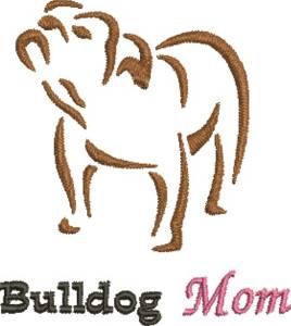 Picture of Bulldog Mom Machine Embroidery Design