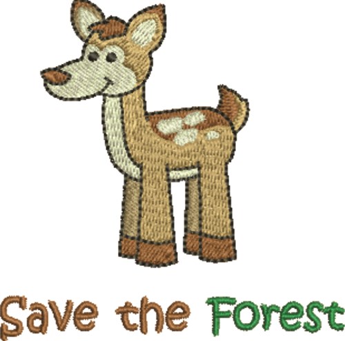 Save The Forest Deer Machine Embroidery Design