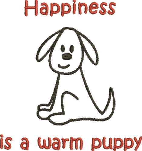 Warm Puppy Happiness Machine Embroidery Design