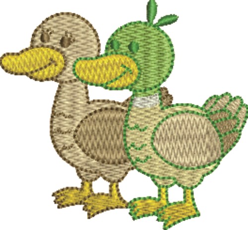 Pair Of Ducks Machine Embroidery Design