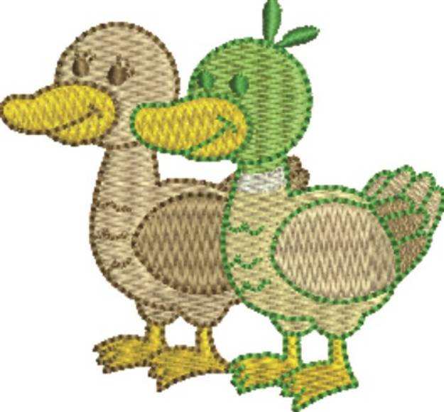 Picture of Pair Of Ducks Machine Embroidery Design