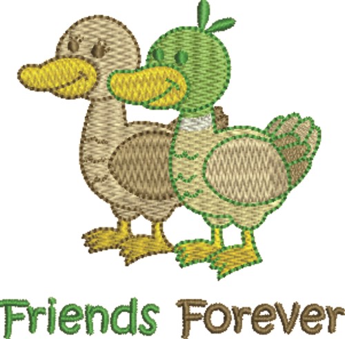 Friends Forever Ducks Machine Embroidery Design