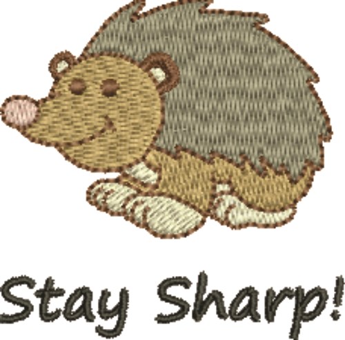 Stay Sharp Hedgehog Machine Embroidery Design