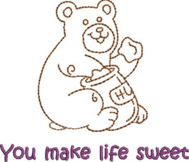 Picture of Sweet Honey Bear Machine Embroidery Design