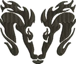 Picture of Ram Head Logo Machine Embroidery Design