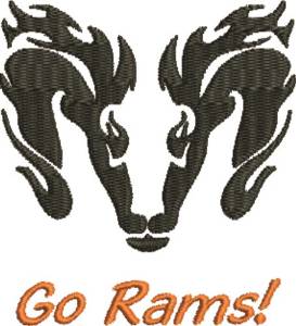 Picture of Go Rams! Machine Embroidery Design