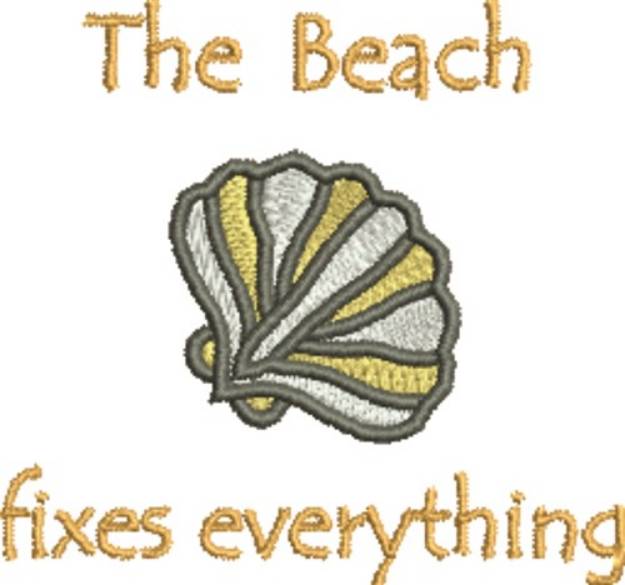 Picture of Beach Fixes Everything Seashell Machine Embroidery Design