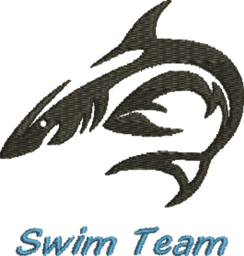Swim Team Tiger Shark Machine Embroidery Design