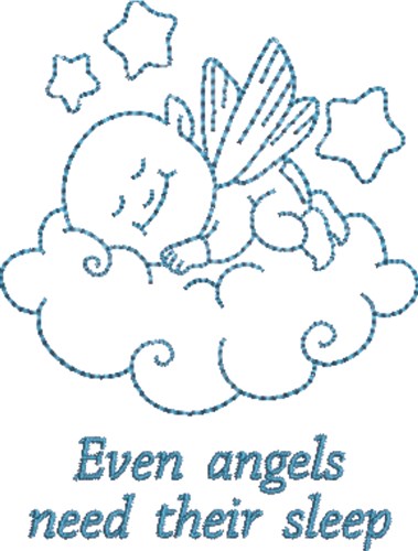 Even Angels Need Sleep Machine Embroidery Design