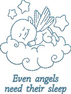 Picture of Even Angels Need Sleep Machine Embroidery Design