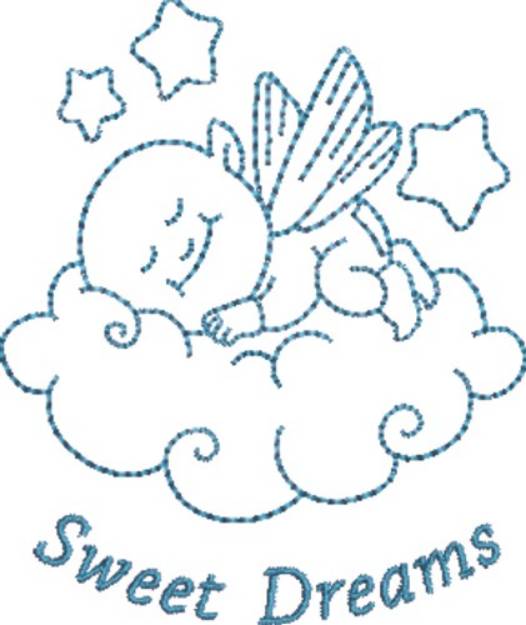Picture of Sweet Dreams Angel Baby Machine Embroidery Design