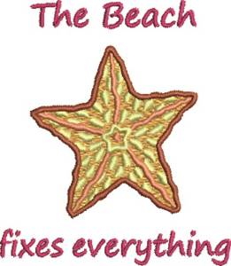 Picture of Beach Fixes Everything Starfish Machine Embroidery Design