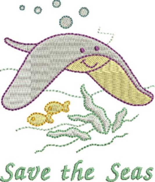 Picture of Save The Seas Stingray Machine Embroidery Design