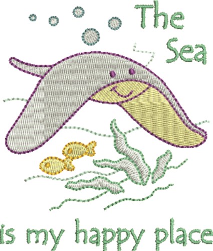 Happy Sea Stingray Machine Embroidery Design