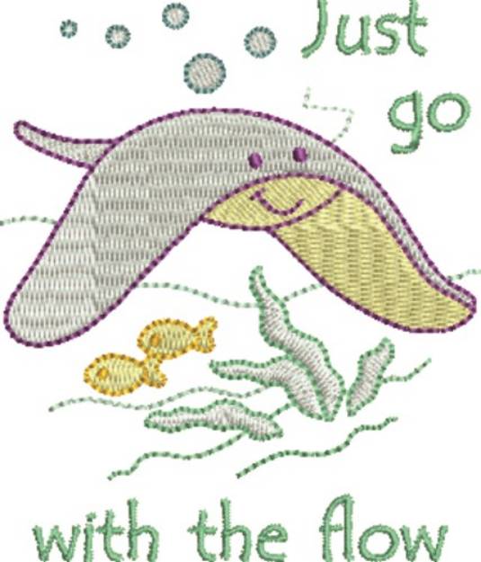 Picture of Go With Flow Stingray Machine Embroidery Design