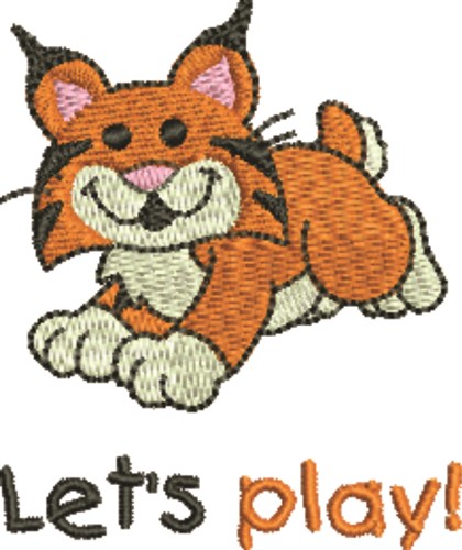 Baby Tiger Lets Play Machine Embroidery Design