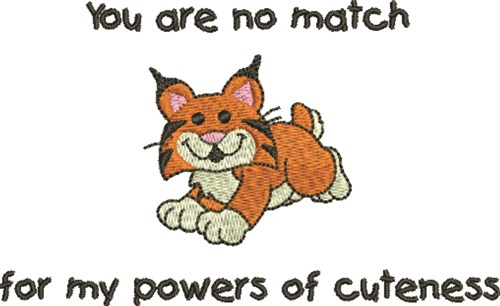 Powers Of Cuteness Tiger Machine Embroidery Design