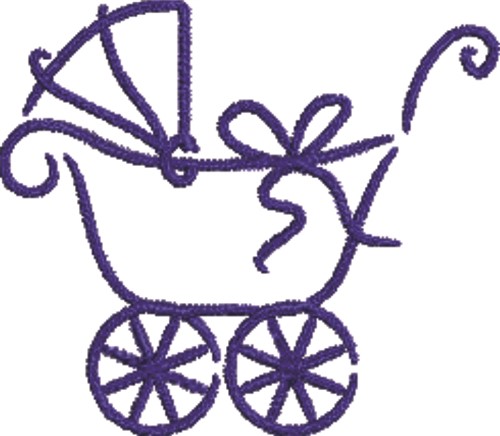 Boy Baby Carriage  Machine Embroidery Design