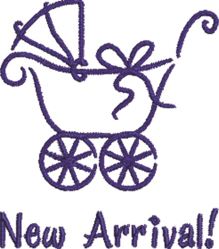 Boy Baby Carriage Arrival Machine Embroidery Design