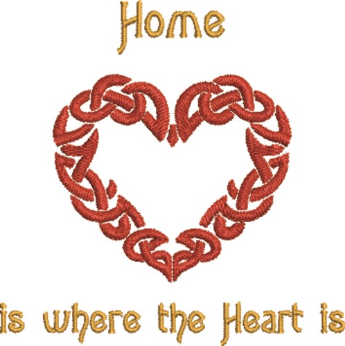 Celtic Heart Home Machine Embroidery Design